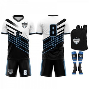 Tissu en polyester Pas cher Bas quantité minimale de commande Sublimation Maillot de football personnalisé Porter des chemises et des hauts Uniforme de football de France Maillots de football - Product Image 1