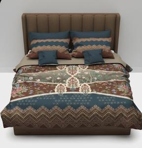 Drap de lit plié en coton 100% King Size avec 2 taies d'oreiller, design uni, doux et confortable, tissu 600TC - Product Image 2