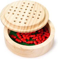 Mini Solitaire Game-Jeu de société Solitaire 32pc avec chevilles en bois, jeux de solitaire de voyage