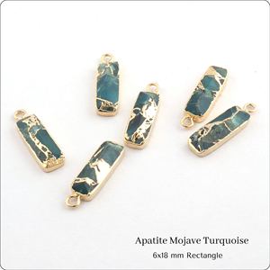 Mohave rubis cuivre turquoise connecteur or galvanoplastie bordé fait à la main simple boucle charme pendentif connecteur - Product Image 5