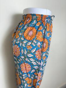 Women Cotton Printed Pajama Pants <b>Yellow</b> Tropical Design Ladies Cotton Lounge Pants with Bird Print <b>Yellow</b> Women Casual - Product Image 3