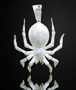 ฮิปฮอปทรงกลมตัด VVS D สีแล็บปลูกเพชร10K จี้แมงมุมสีล้วนสีขาวสำหรับทุกเพศ - Product Image 3