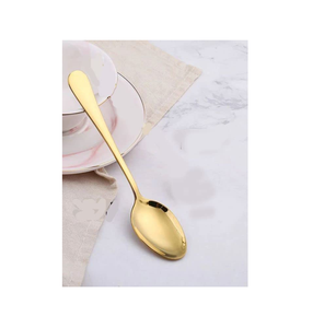 Cuillères à dessert en laiton, artisanat, design élégant de la poignée, ensemble de couverts, 6 pièces, plaqué or, miroir, cadeaux - Product Image 3