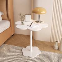 Table basse moderne en forme de nuage crème, table centrale de salon incurvée irrégulière, table à thé minimaliste pour appartement et maison