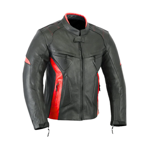 Veste d'équitation de moto en cuir de vachette véritable noir avec panneaux bleus Protections CE veste de moto de course sur route pour hommes - Product Image 6