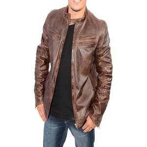 Chaqueta de Cuero Genuino para Motocicleta, Chaqueta Informal de Piel de Oveja para Hombre, Color Negro, Último Diseño - Product Image 2