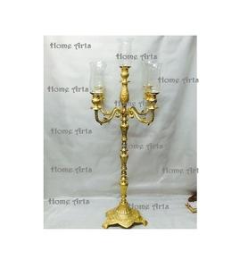 Candelabros de aluminio para bodas y fiestas, candelabro de color dorado de 5 brazos, del mejor exportador de la India - Product Image 2
