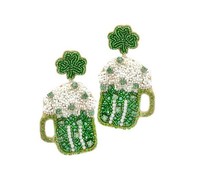 Boucles d'oreilles St. Paddy's Day Luck of the Irish Broderie unique Bijoux faits à la main d'Inde pour mariage ou cadeau
