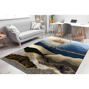 Tapis Paysage Montagneux : Vue Soleil Doré, Tapis de Bureau Personnalisé, Tapis en Chenille - Product Image 1