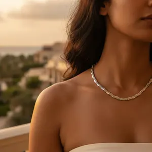 Collier unique en argent pour femmes, design de chaîne de pull tendance, bijoux - Product Image 2