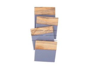 Best Style Acacia Wood Tea Free Coasters Simple Resin Cup Star Craft for Wine Bar Hotel Use <b>Epoxy</b> Resin Coaster Mats & Pads - Product Image 1