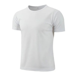 T-shirts vierges 100% coton de haute qualité pour hommes, coupe ajustée, col rond côtelé, t-shirts amples de luxe unis pour hommes, t-shirt décontracté - Product Image 4