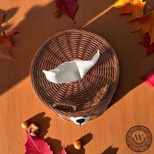 Cesta de Mimbre Tejida a Mano Artex Green Earth, Caja para Pañuelos con Diseño de Oso, Cestas de Almacenamiento Ecológicas Hechas a Mano, Mimbre Natural, Moderno y Multifuncional - Product Image 5