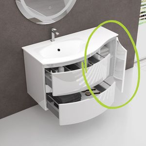 Diana Nordik unità di Base a destra piatta con 1 ripiano in vetro bianco mobile da cucina dimensioni 34x41x55 cm - Product Image 3