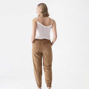 กางเกงสเวตเตอร์ผ้าฝ้ายน้ำหนักเบาของผู้หญิงสวมใส่สบายสำหรับใส่วิ่งและสวมใส่ในชีวิตประจำวันเสื้อผ้าลำลองสไตล์หน้าแบนขายส่ง - Product Image 5