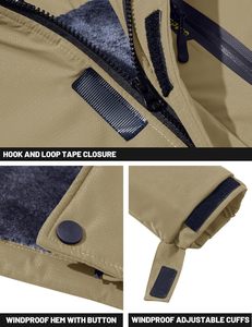 Chaqueta térmica aislada de lana resistente al agua de invierno para hombre con capucha impermeable para esquiar y snowboard Parka - Product Image 5