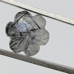 Pierre précieuse en forme de fleur de rutile noir sculptée à la main, cristal naturel de 10 MM pour la fabrication de bijoux, 2 3 4 5 pièces - Product Image 2