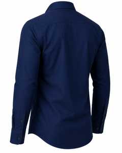 Chemise décontractée en coton tricoté bleu marine de qualité supérieure pour homme, broderie personnalisée du logo, manches longues - Product Image 6