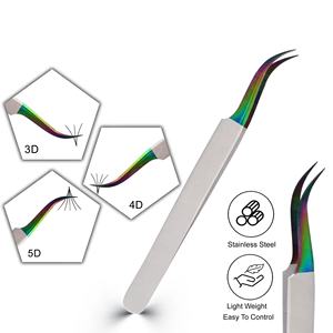 Pince à épiler droite de qualité supérieure en acier inoxydable pour extensions de cils, outil pour cils volumineux, salon et usage domestique - Product Image 2