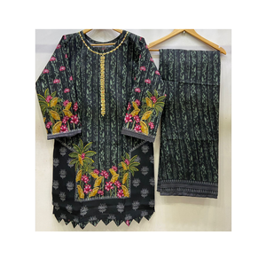 Camisa con estampado personalizado Kurtis de brazo largo para mujer de calidad superior hecha de material vaquero Precio muy razonable - Product Image 4