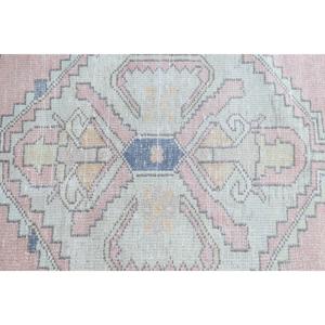 พรมขนาด 2.9x8.9 ฟุต, พรมวินเทจตุรกี, พรมขนสัตว์สีชมพูไล่เฉด - Product Image 5