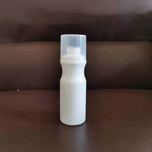 <b>100ML</b> White HDPE <b>Plastic</b> Liquid Liniment Sponge Top Brush <b>Bottle</b> Leather Shoe Treatment Care Essential Oil <b>Bottle</b> - Product Image 1