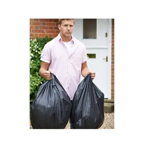 Wholesale Supply Polyethylene Home and Hotel Black Garbage Bags Rolls for Sale in Bulk from Indian Exporter