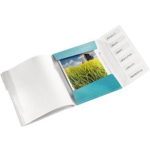 Leitz Ice Blue <b>A4</b> Polypropylene Filing <b>Folder</b> with 6 Grey Compartment Blocks - Product Image 3