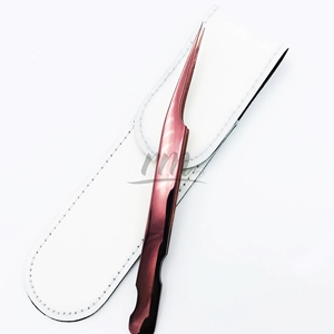 Ensemble de pinces à cils RMI en or rose, en acier inoxydable, professionnelles, de précision, antistatiques, à pointe dentelée, à prise lisse, pour extensions de cils - Product Image 4