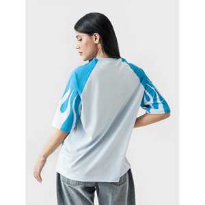 GRVY FLAMES Camiseta de punto extragrande de manga corta con cuello redondo para mujer, estilo Flaming, tela transpirable, cómoda y elegante - Product Image 5