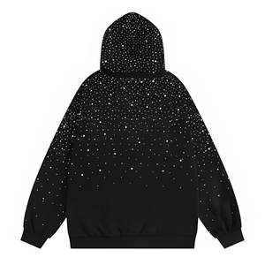 Sweat à capuche tendance avec strass, idéal pour un usage quotidien décontracté, doté d'un design accrocheur avec des strass pour hommes - Product Image 2