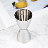 Jigger double 30/45 ml en acier inoxydable 304, poli miroir intérieur/extérieur, sans soudure, avec graduations gravées, pour bar et cocktails