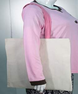 Bolsa de Compras de Lona de Algodón 100% de Alta Calidad para Mujer, con Logotipo Personalizado Impreso, Cierre de Cremallera Superior, Dos Asas y Diseño de Letras - Product Image 6