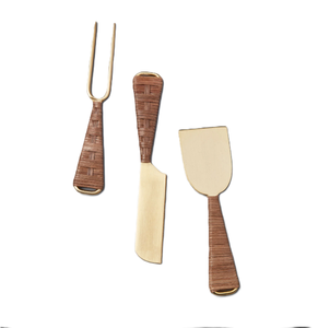 Eco Friendly High Quality Stainless Steel Rattan Cheese Set Mirror Polish for Home Kitchenware Cheese Sets - Product Image 1