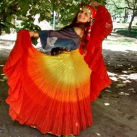 Jupe tribale unie de 25 yards en coton, style bohème, pour festival américain, costume de danse du ventre, pour scène, faite à la main, écologique, respirante, grande taille, été