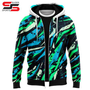 High Street hommes grande taille Denim polaire à capuche nouveau dernier Style Multi couleur épissure Boxy Fit Double couche Logo numérique impression 3D - Product Image 1