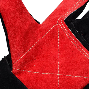 En noir avec contraste de couleur rouge Produit de la meilleure qualité Antidérapant Respirant Résistant à l'usure Gants de mécanicien - Product Image 3