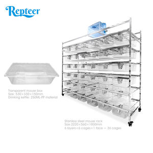 Repteer 202 <span class=keywords><strong>Cage</strong></span> à rats en acier inoxydable massif de grande taille et élégante CXCL005 avec système d'abreuvement 36 et bac en plastique - Product Image 3