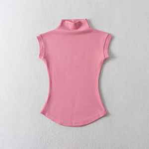 Femmes été Sexy col roulé sans manches T Shirt Tops Solid Slim Fit - Product Image 2