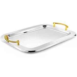 Bandeja de Servicio de Metal con Bordes Lisos y Forma Refinada para Uso en la Cocina - Product Image 6