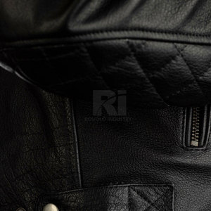 2025 vente en gros prix moto vestes conception personnalisée vélo course prix raisonnable hommes en cuir véritable moto veste - Product Image 3