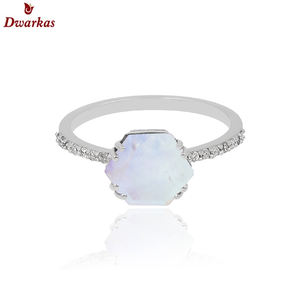 Bague en pierre précieuse citrine naturelle en argent sterling 925 plaqué or à trois pierres stock prêt en gros - Product Image 6