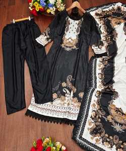 นวมคลุมหน้าสไตล์อินเดียปากีสถานพร้อมทําชุดผ้าฝ้ายผู้หญิงเย็บชุดผู้หญิงที่สง่างาม - Product Image 3