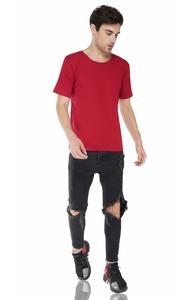 T-shirt décontracté pour homme 100% coton, imprimé sur mesure, manches courtes, col rond, design uni, respirant, séchage rapide, tricoté, promotionnel pas cher - Product Image 6