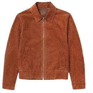 Veste en cuir marron daim vente en gros fournisseur de veste de mode personnalisé vente en gros usine veste en cuir daim moto - Product Image 1