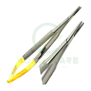 Castro Viejo Manual Stainless Steel Micro Needle Holder Needle Drive Straight 15cm 6 Inches <b>Tungsten</b> Carbide Inserts Tip Lock - Product Image 1