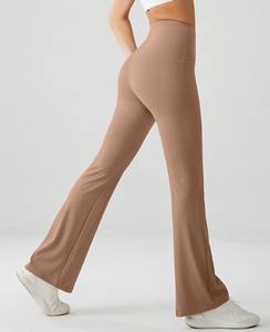 Leggings de yoga décontractés en tricot respirant, taille haute, effet push-up, pour le sport et le fitness, 100 % coton, vente en gros - Product Image 2