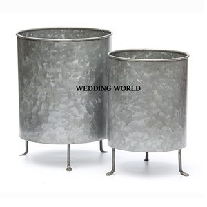 Juego de tres macetas de metal de excelente calidad, maceta de diseñador hecha a mano, artículos de jardín, maceta de metal al por mayor - Product Image 5