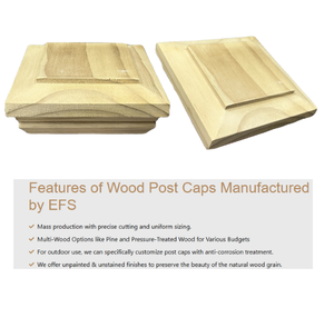 Custom Wooden <b>Post</b> <b>Caps</b> Contemporary Antique Design Solid Wood <b>Fence</b> Accessories <b>for</b> Luxury Outdoor Spaces - Product Image 2