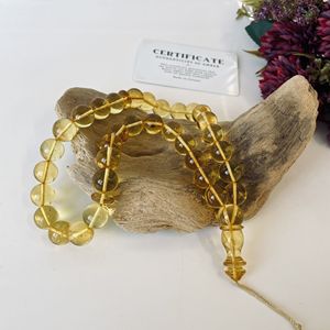 Tespih en ambre de la Baltique, couleur jaune, Misbaha 33 perles, ambre 100% naturel, chapelet en ambre jaune clair - Product Image 5
